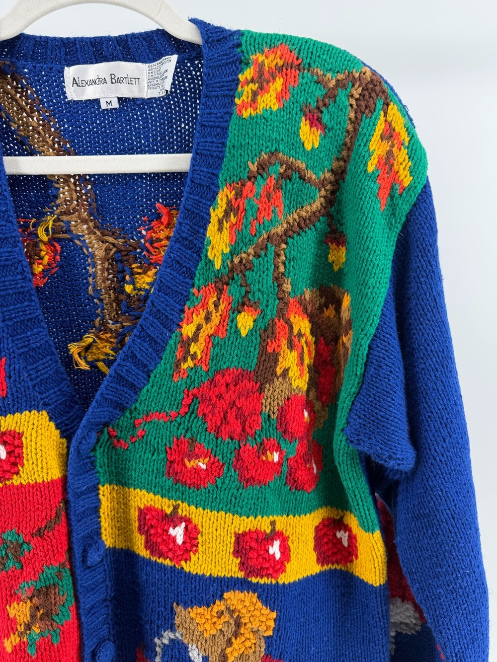 Vintage Alexandra Bartlett Fall Theme Patchwork Cardigan, Women's Medium - Picture 5 of 9